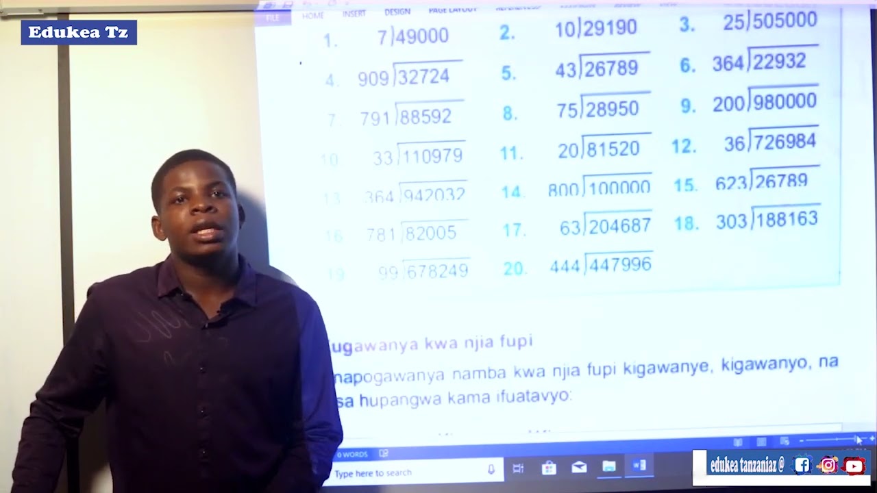 HISABATI DARASA LA V  KUGAWANYA