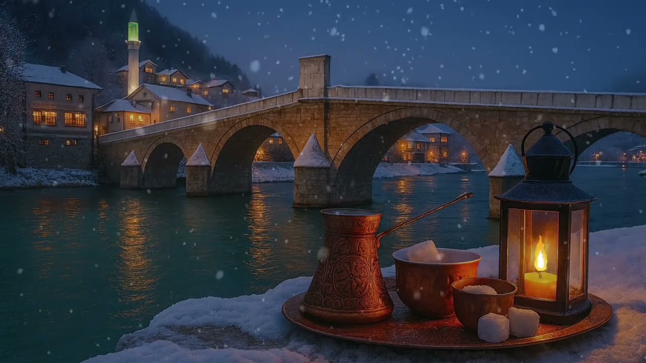 ❄️ KONJIC: Snijeg na Staroj Ćupriji, Kahva uz Neretvu i Sevdah  Konjic Winter Idyl & Relaxing Sevdah