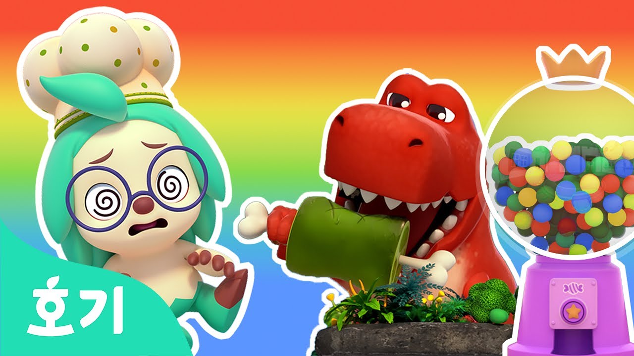알록달록 공룡이랑 캔디🍬 | 🌈호기와 색깔놀이 | +모음집 | 공룡 레이스, 사탕기계, 도넛 | 아기 색깔공부 | 호기! 핑크퐁 - 놀면서 배워요