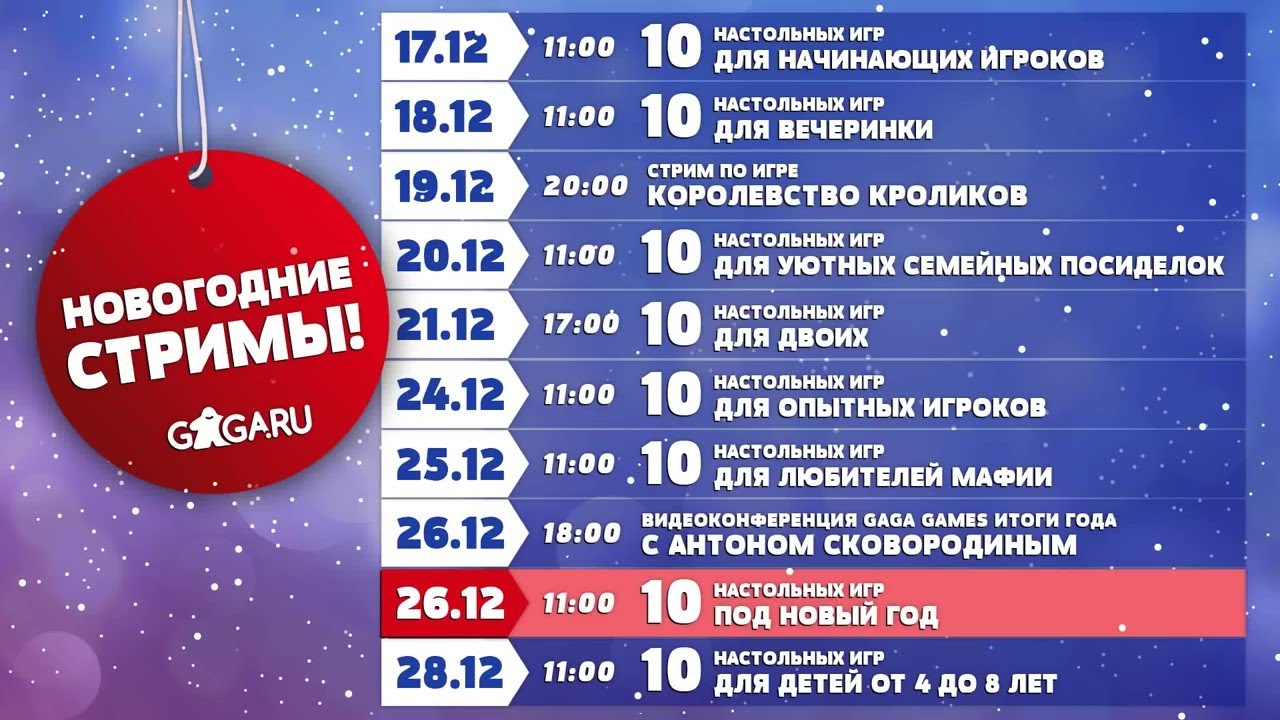 10 настольных игр под новый год!
