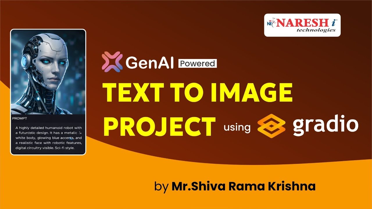 Gen-AI powered Text to Image Project using Gradio @ 6:00 PM  by Mr.Shiva Rama Krishna