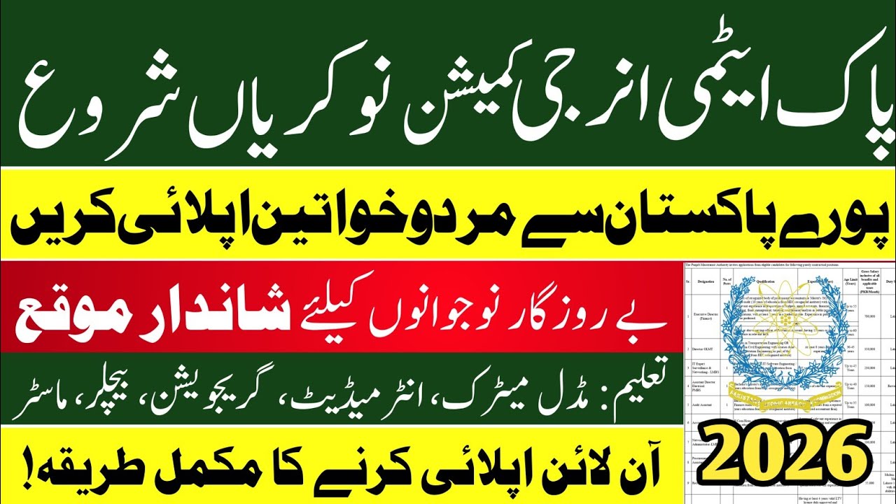 Pakistan Atomic Energy Commission Latest Jobs 2026 | Apply Online for PAEC Jobs | Latest Govt Jobs