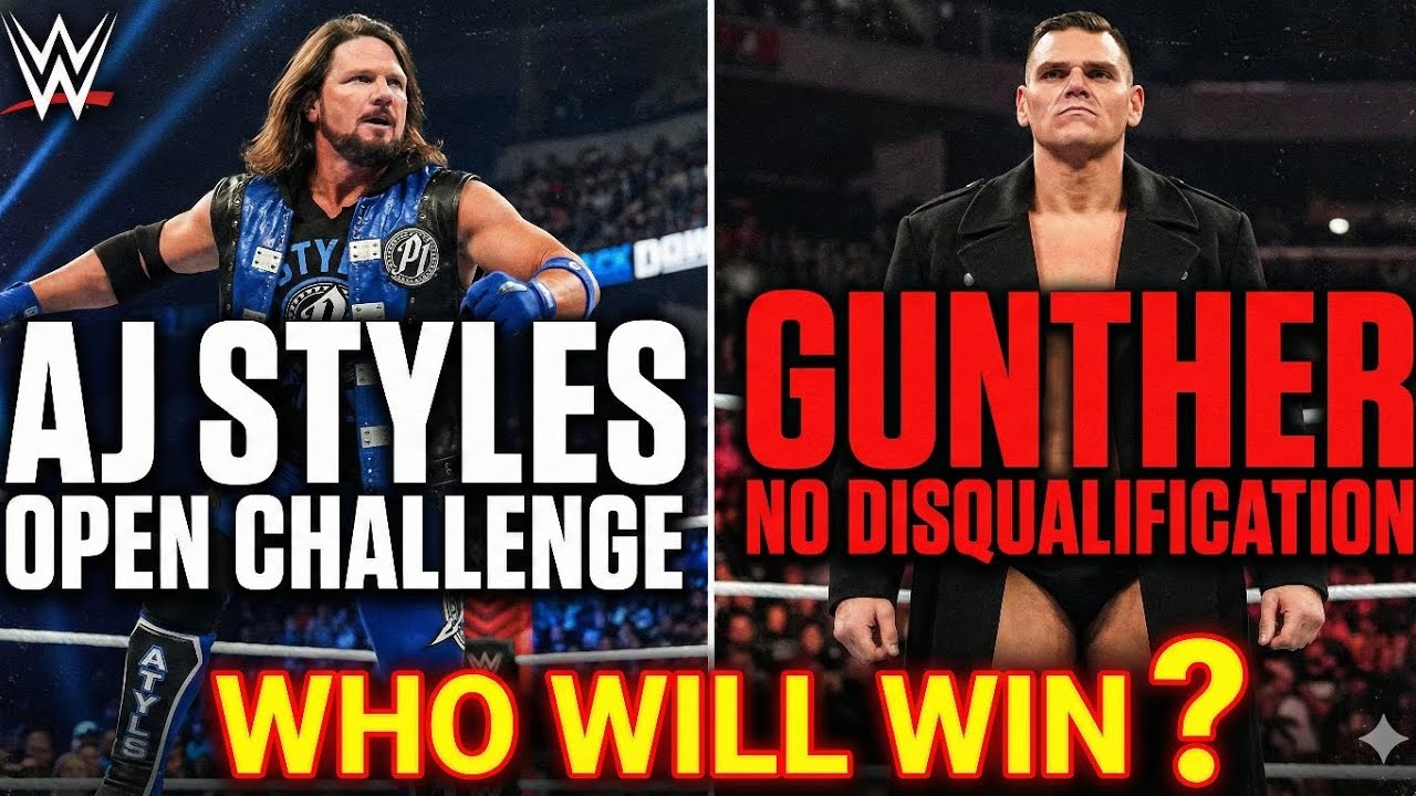 AJ STYLES vs. GUNTHER! 😱 Open Challenge Ends in DISASTER? (No DQ Match)