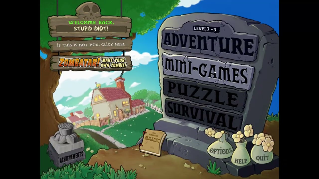 Playing Plants Vs. Zombies Levels + Minigame