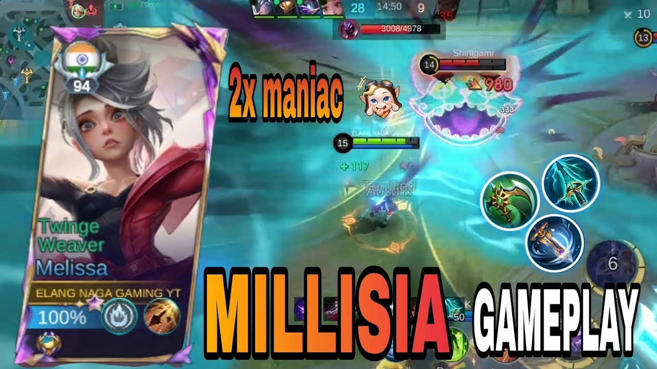2x maniac in rank, millisia gameplay..almost savage...! ~(MLBB)