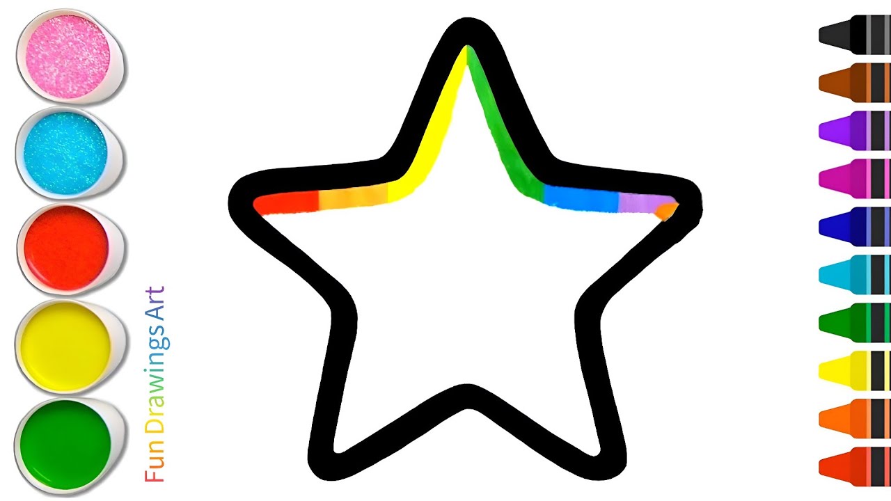 Rainbow Star Drawing ⭐🌈 Drawing and Coloring Easy Step by Step Tutorial