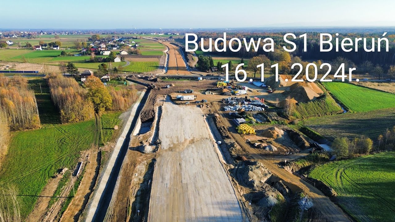 Budowa S1 Bieruń oraz obwodnicy Bierunia 16.11.2024r. | DJI Mini 3 | 4K