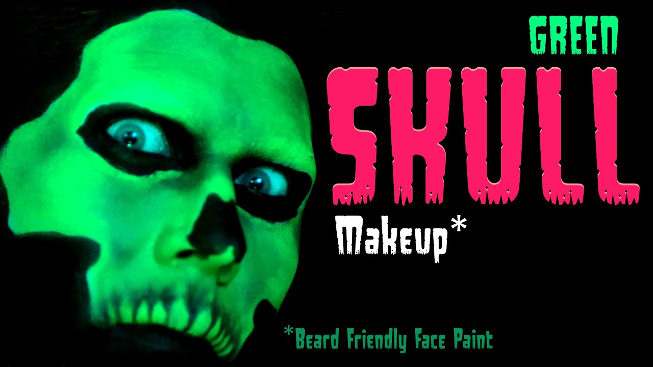 Green Skull Makeup | Beard Friendly Face Paint