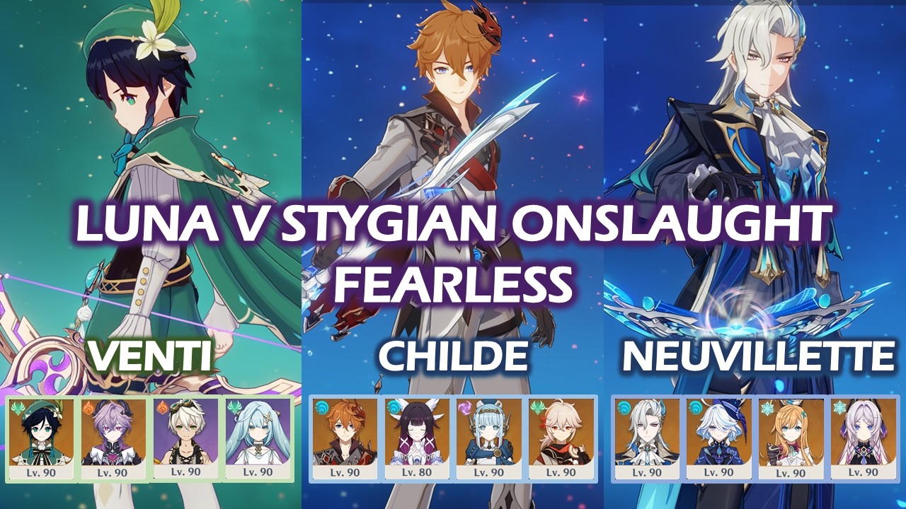 C0 Venti - C1 Childe - C0 Neuvillette | Stygian Onslaught 6.4 Luna V Fearless | Genshin Impact