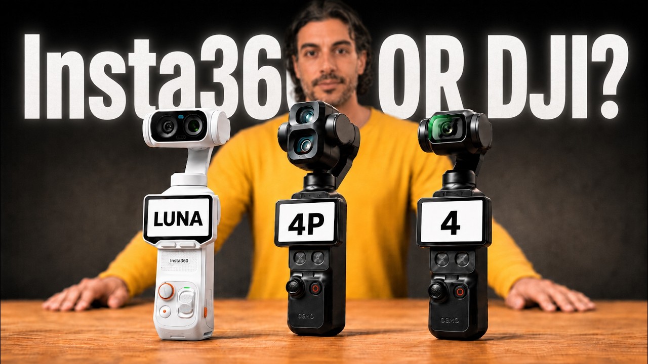 Insta360 Luna Ultra против DJI Pocket 4 Pro против Pocket 4 (Лучшая карманная камера 2026 года?)