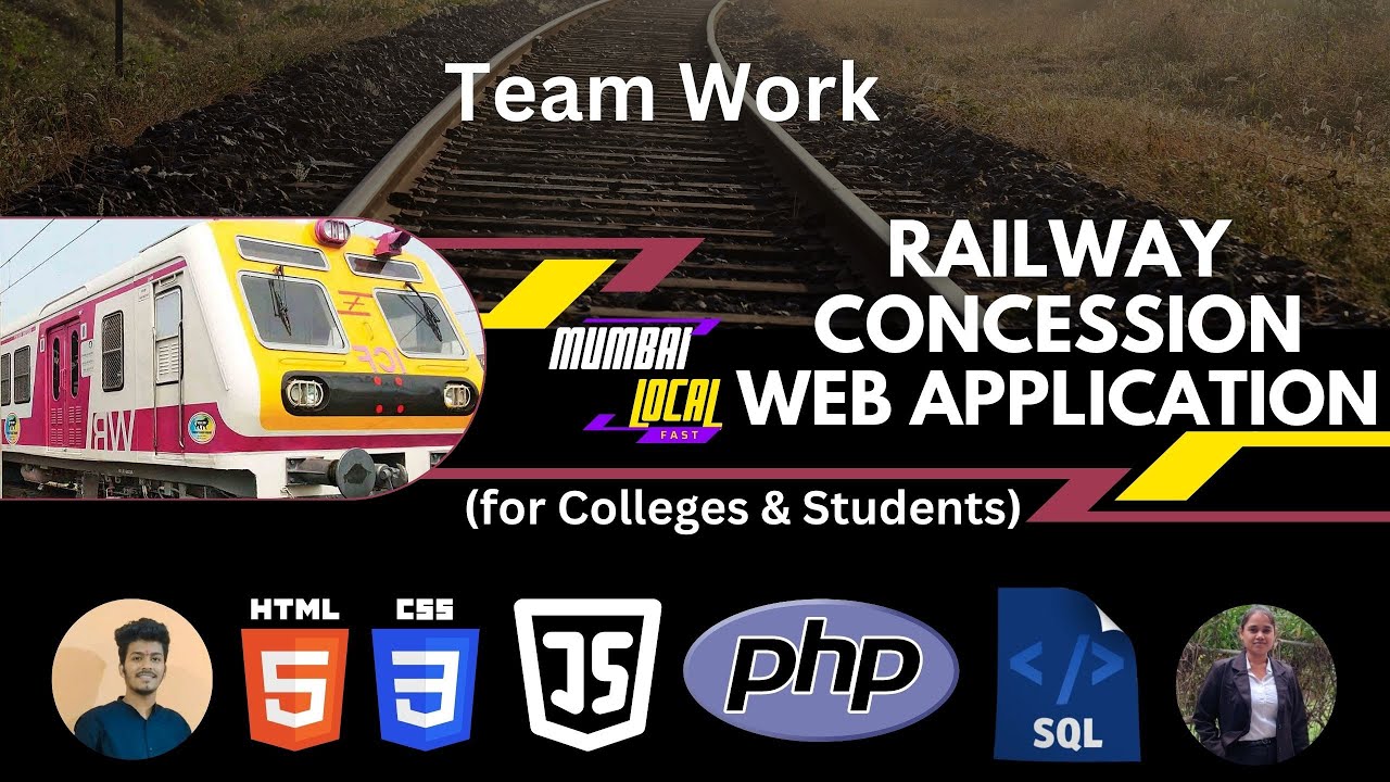 Railway Concession Web Application Project for college students using html,css,javascript,php,sql