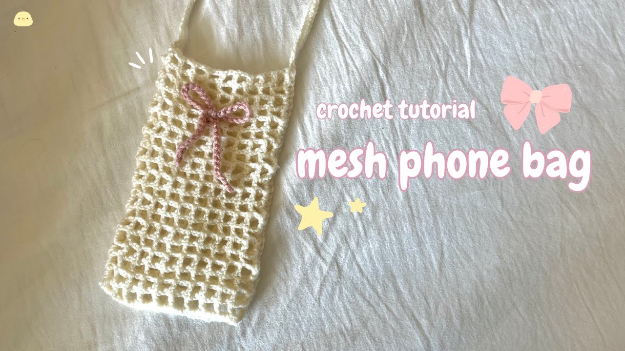 HOW TO CROCHET A PHONE MESH BAG?🎀✨Crochet tutorial🧶