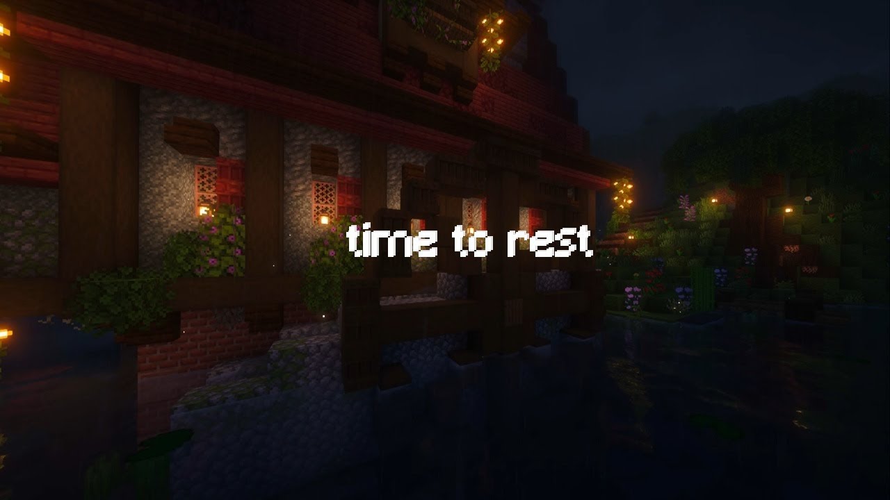 one day at time, rest with Minecraft music and rain