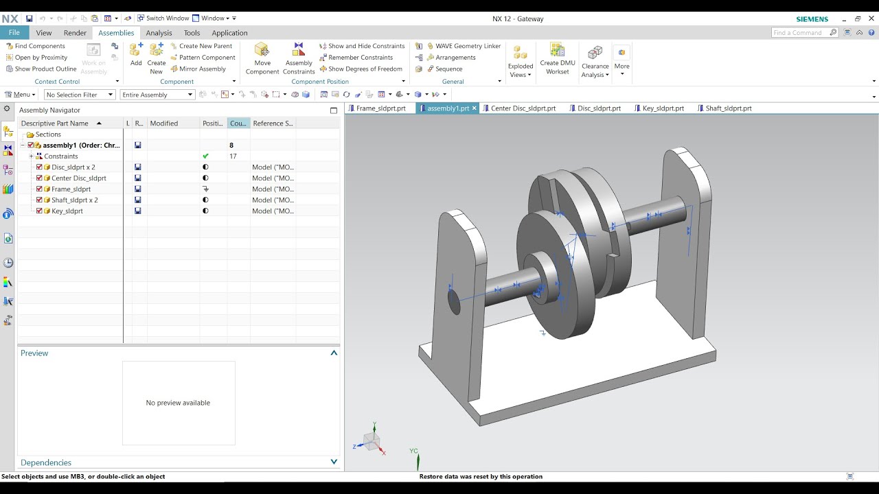 NX Assembly Tutorial | NX Assembly Constraints