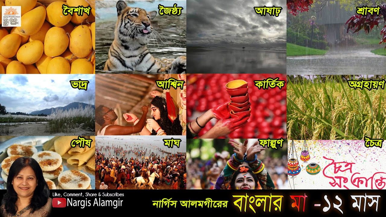 বাংলা মা (১২ মাস) | Bangla Ma | 12 Month of Bengali | Nargis Alamgir | বাংলা ১২ মাস