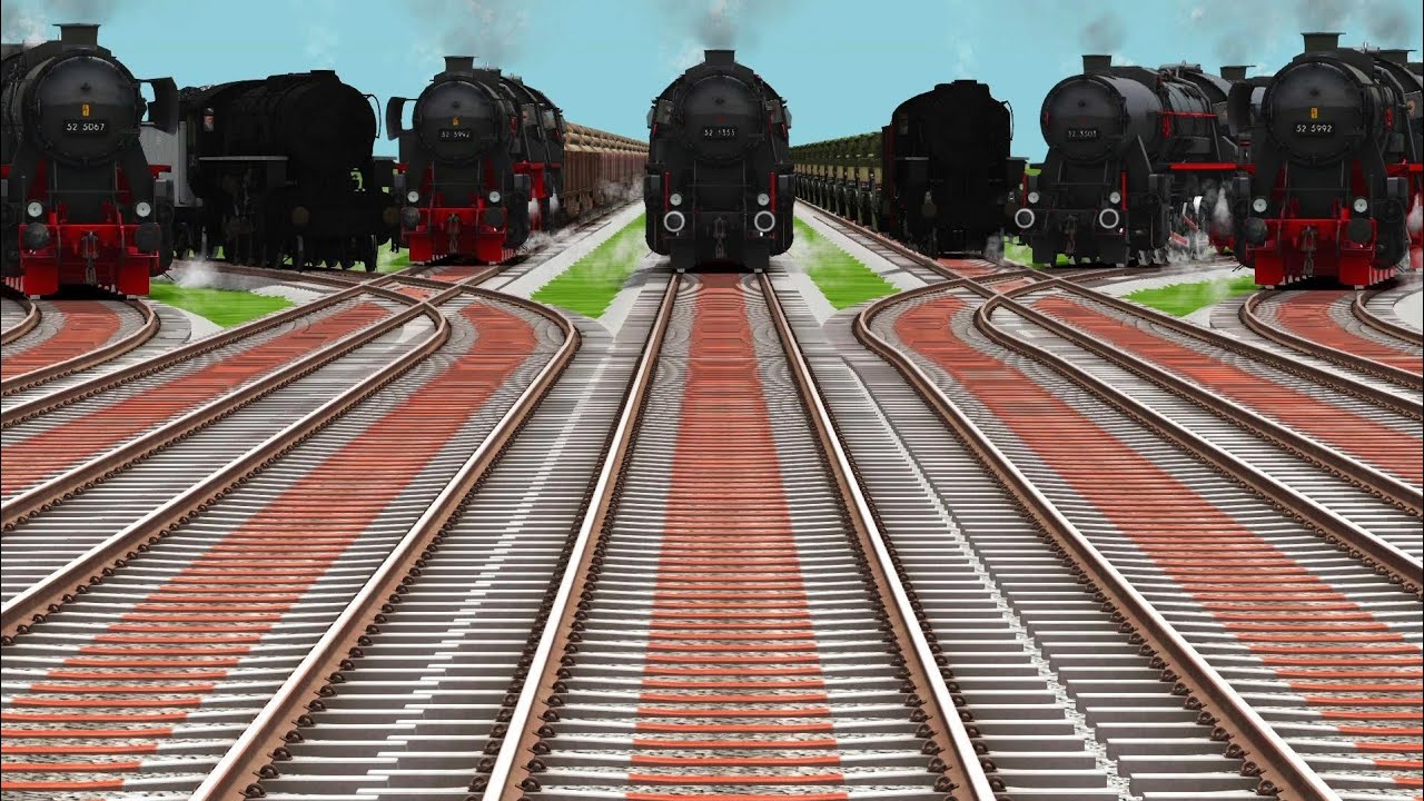STEAM TRAINS CROSSING BUMPY RAILROAD TRACKS | train crossing/#trainvideo #steam #steamtrain #railway