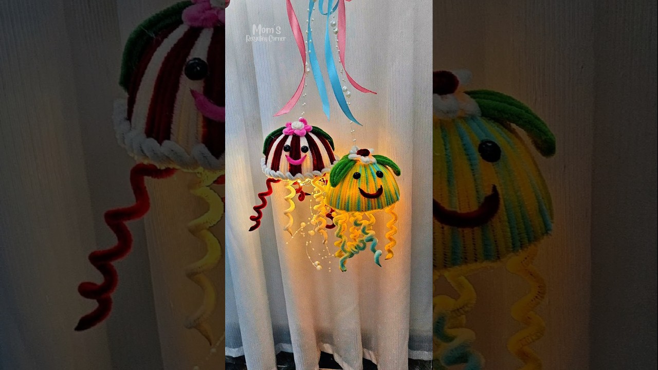 DIY Jellyfish Lantern 🪼✨ | Chenille Stem Mid-Autumn Craft 