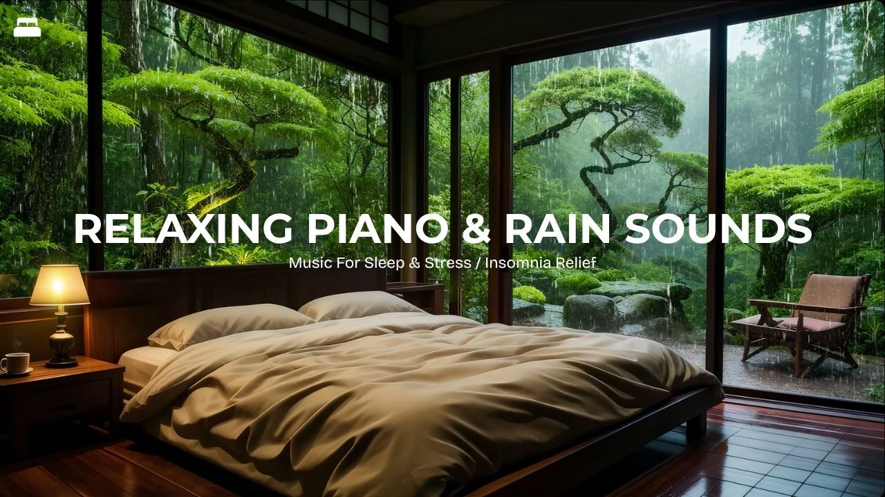 Deep Sleep Piano Music & Gentle Rain : Fall Asleep Fast, Relaxing Background for Sleep & Rest