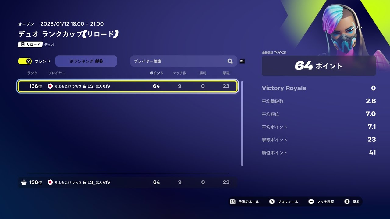 switch2勢がデュオのランクカップやってきた！！