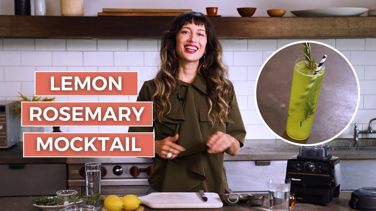 Non-Alcoholic Lemon Rosemary Mocktail | Plant-Based | Well+Good