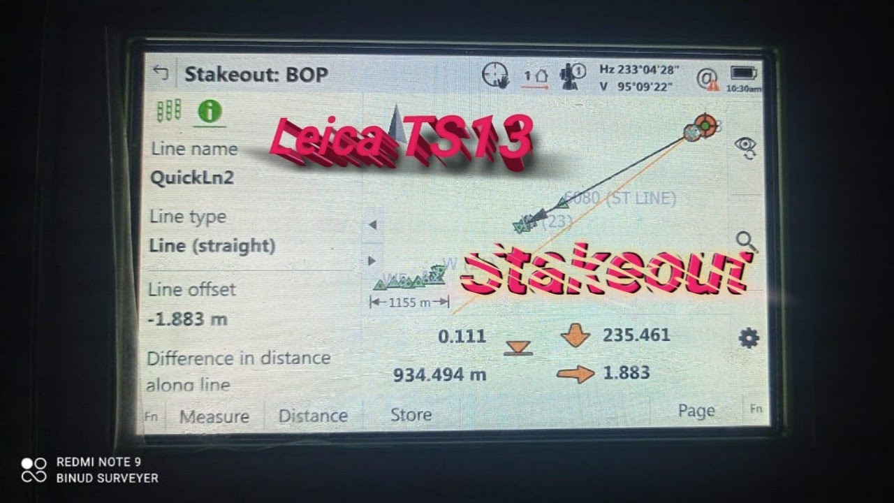 How to do stake out with Leica TS13 (Stake to line)@binudboruah5156