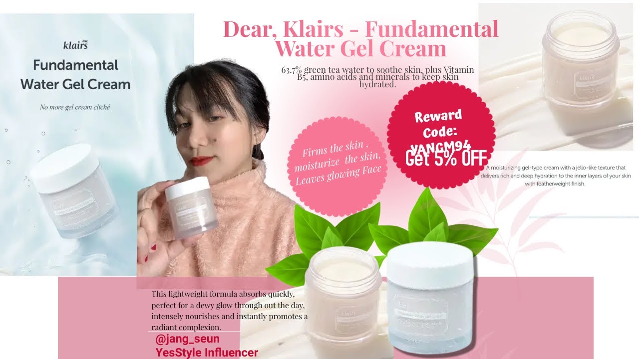 Dear, Klairs Fundamental Water Gel Cream| Perfect for dryness hydration | Can Used Day or Night