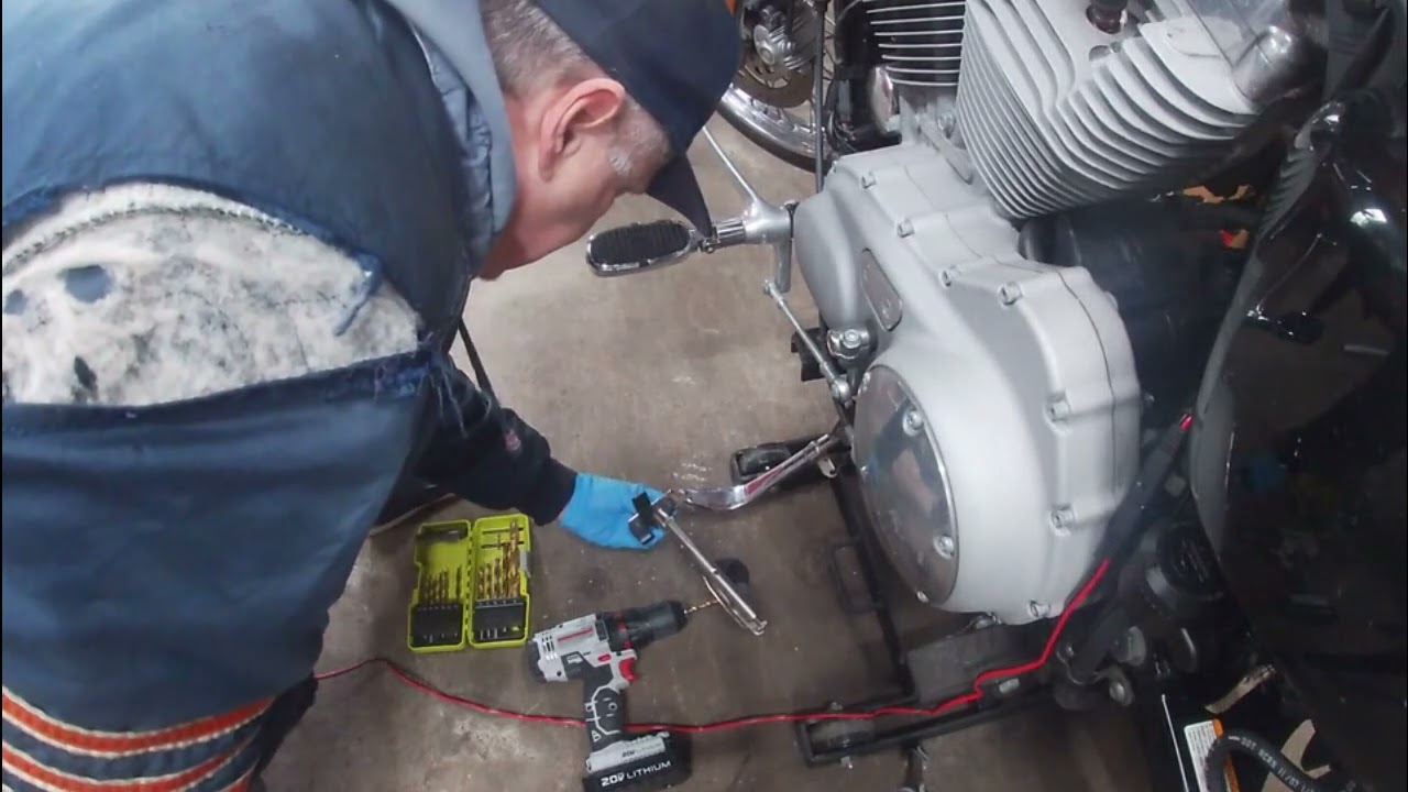2008 Sportster 883 custom jiffy stand extension HOW TO