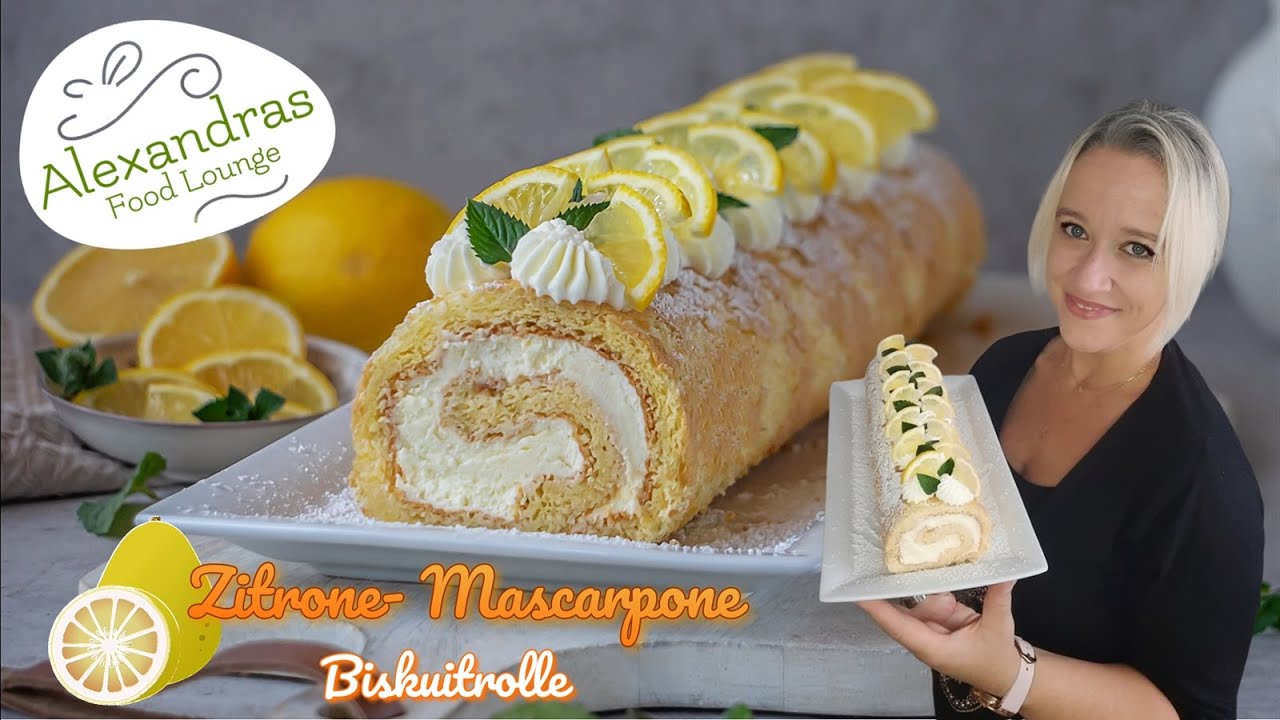 Die perfekte Sommerrolle/ Zitrone Mascarpone Biskuitrolle#biskuitrolle#zitrone