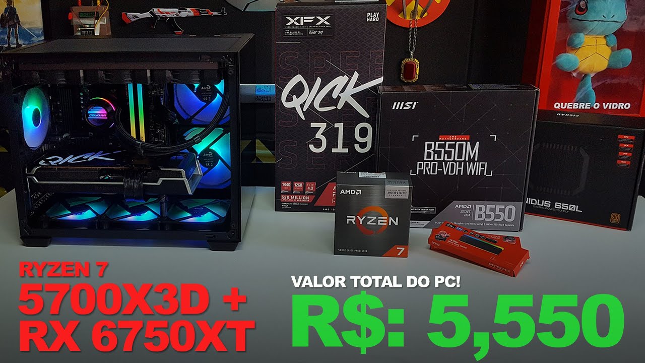 PC GAMER RYZEN 7 5700X3D + RX 6750XT POR 5,550 REAIS!