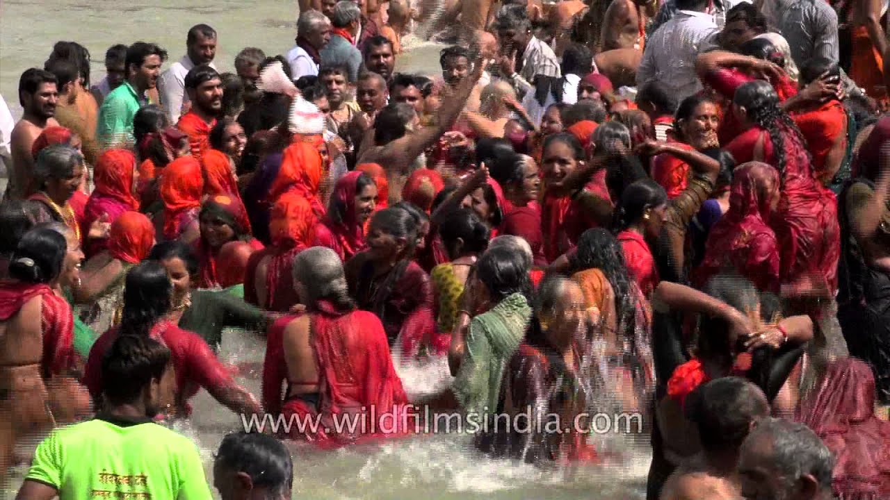 Pilgrims attend 'Shahi Snan' at Ramkund during Kumbh Mela, Nashik
