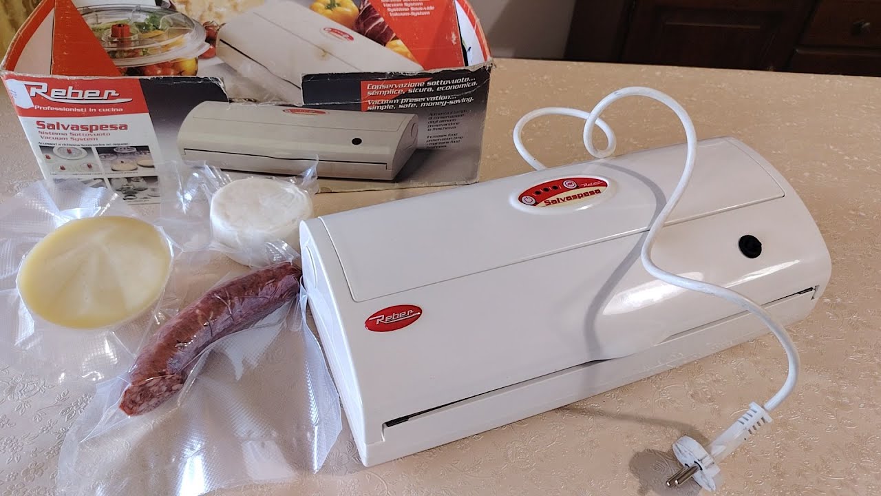 Macchina per sottovuoto REBER SALVASPESA 9340 N con BUSTE GOFFRATE REBER per sottovuoto/Tutorial PMR