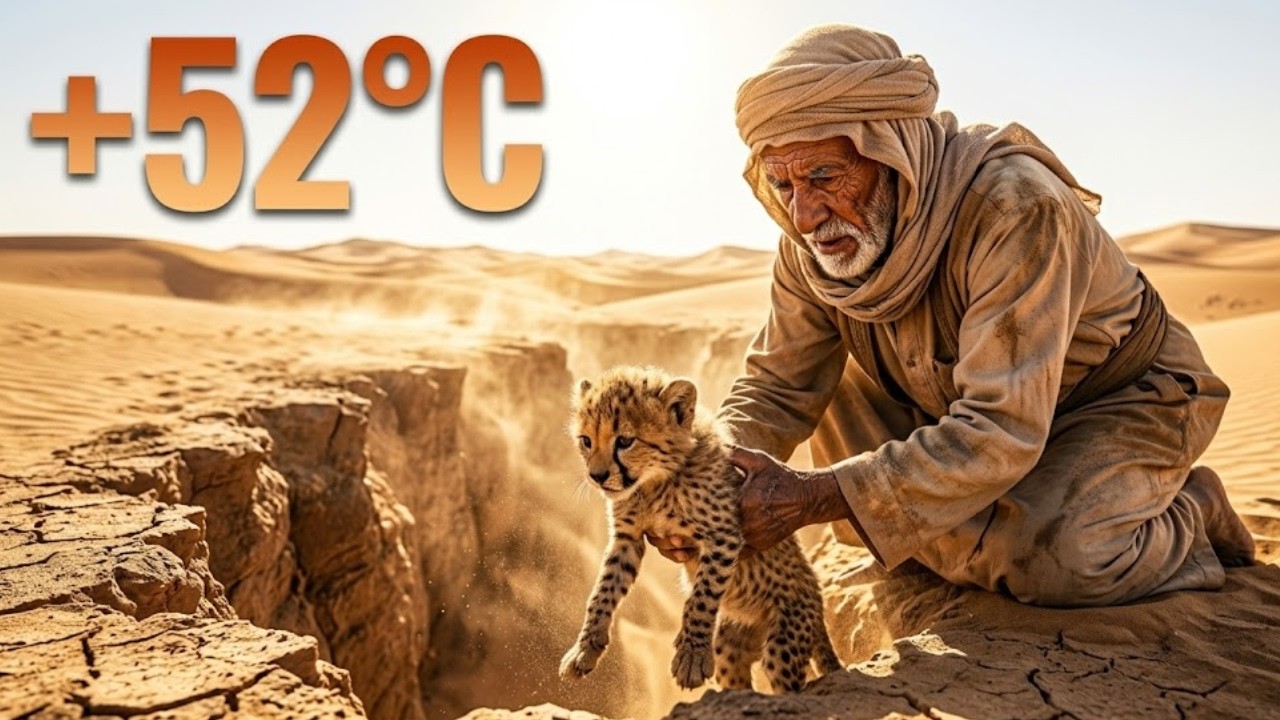 He saved a cheetah cub from a ravine at +52°C in the Sahara.