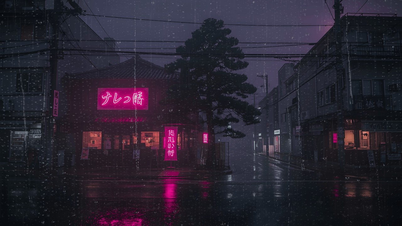 80's Rain Chill at Night — Lofi Music Playlist for Studying