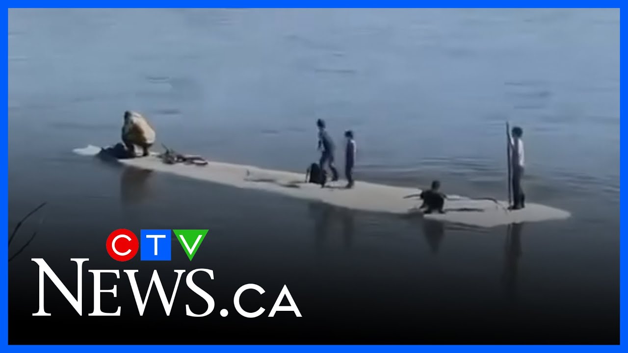 Warning after family rescued from ice flow on North Saskatchewan River