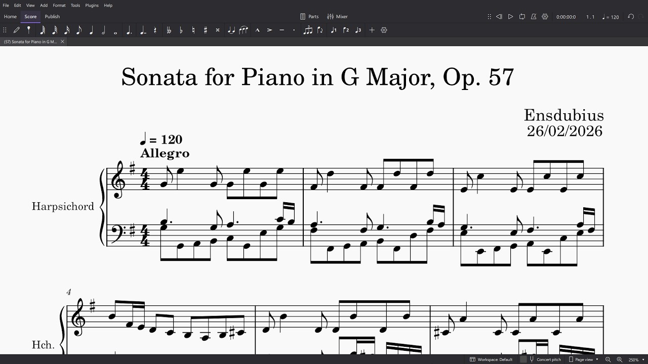 Sonata for Piano in G Major, Op. 57