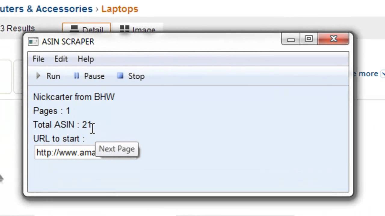 SIMPLE AMAZON ASIN SCRAPER BOT