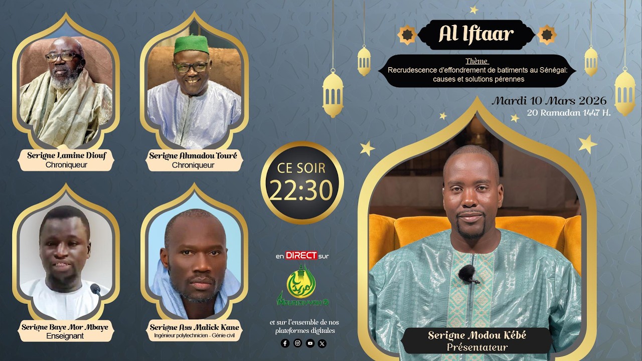 🔴Suivez en Direct AL Iftar | Jour 20 Ramadan 1447 H | Mardi 10 Mars 2026 | Al Mouridiyyah Tv: