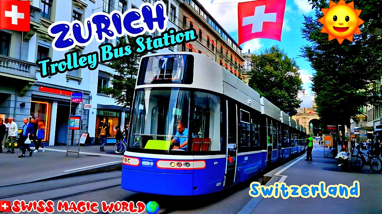 CH - Zurich Trolley Bus - Tram -Switzerland 🇨🇭 Obus #swissmagicworld  #Switzerland #bussimulator