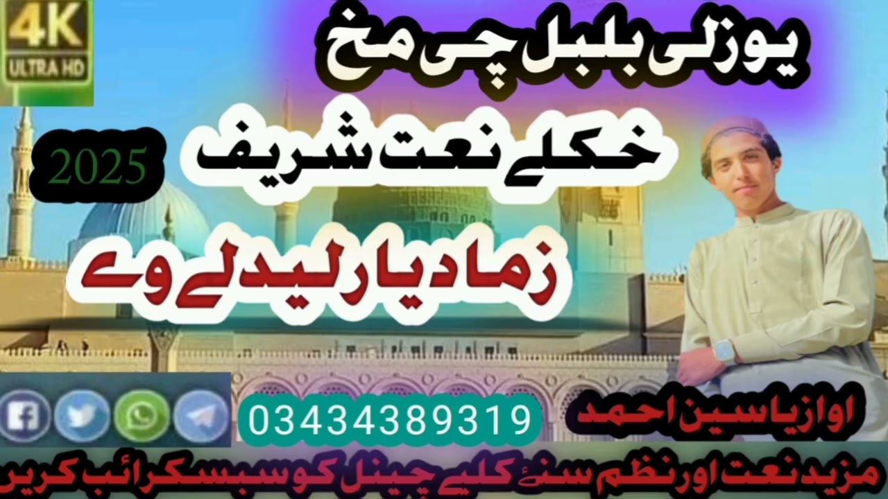 Pashto New Best Naat 2025|| یو زلی بلبل چی مخ زما د یار لیدلے وے|| voice yaseen Ahmad Mahmoodi
