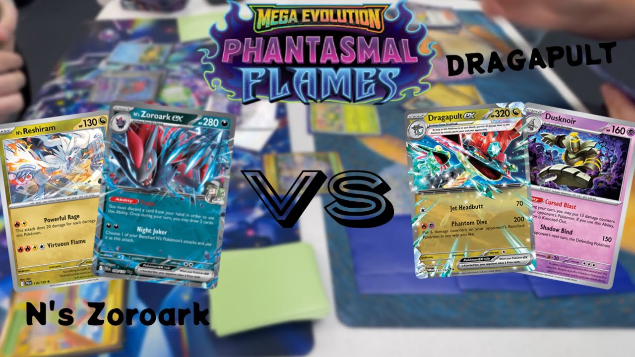 N's Zoroark EX Vs Dragapult Dusknoir EX | Pokemon TCG Tabletop Gameplay