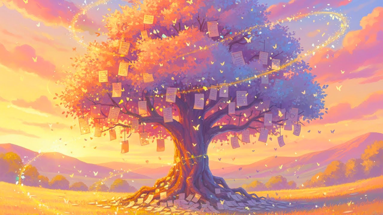 The Letter Tree Whispers Across Time — A Ghibli Journey 🌿📜✨