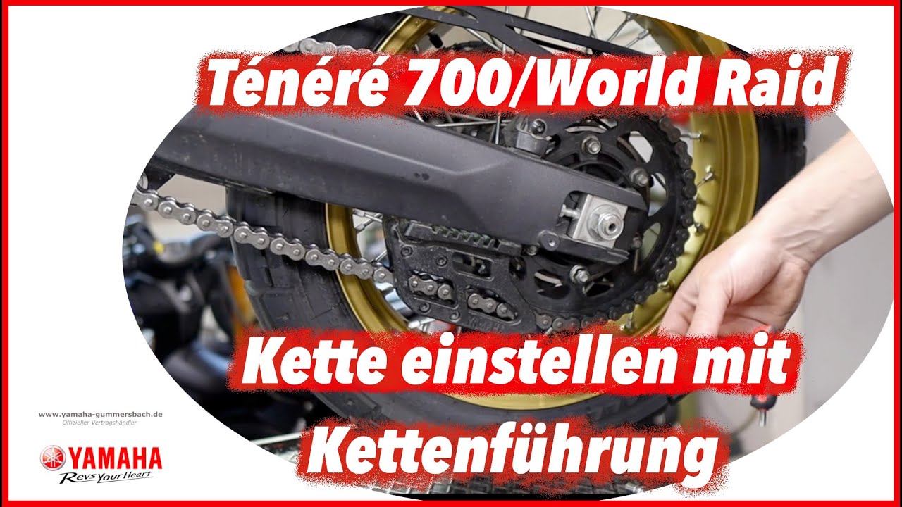 Kette einstellen bei verbauter Kettenführung - Ténéré 700/World Raid?