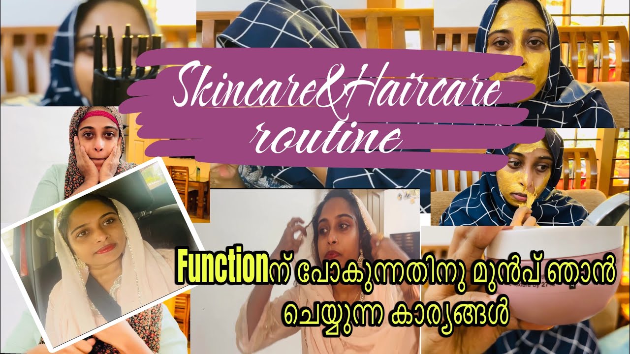 My skincare and Haircare before going to a function/മുഖം തിളങ്ങാൻ ഇതാ ഒരു എളുപ്പവഴി/glowing facetips