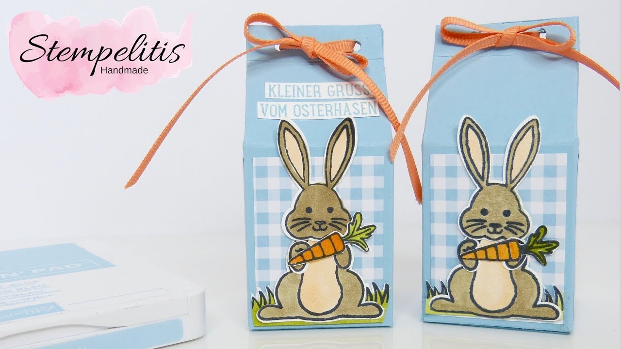 Mini Milchkarton ohne Stanzformen | Mit Stampin' Up! für Ostern basteln | Stempelitis Tutorial