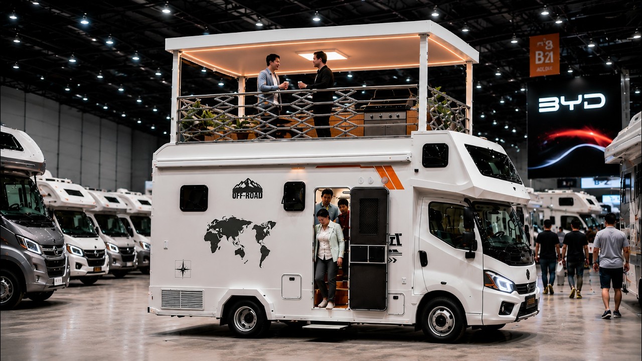 China&rsquo;s Incredible 2-Level BYD Motorhome with a Rooftop Kitchen & Terrace!