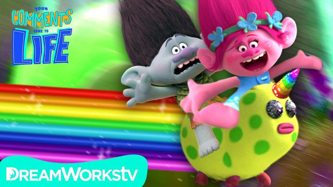 TROLLS: Poppy Gets a UNICORN And Makes Branch Ride It! | YOUR COMMENTS COME TO LIFE
