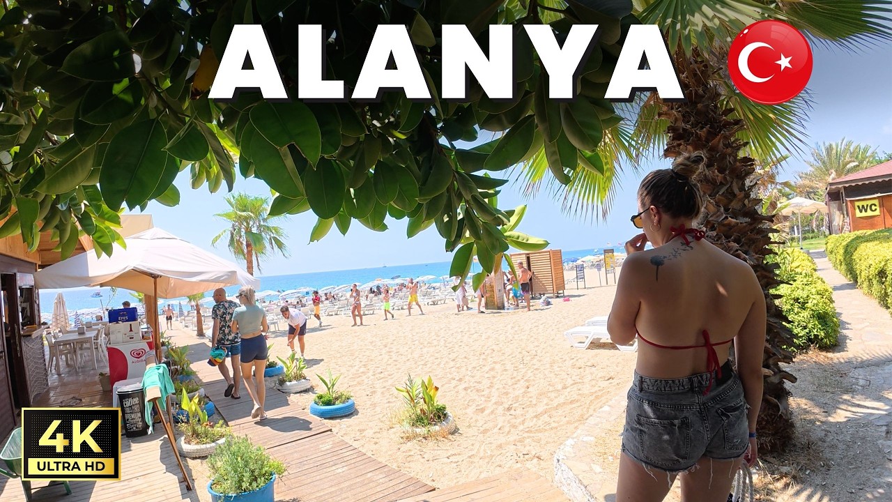 Alanya Cleopatra Beach, Cable Car and Damlatas | Antalya Turkiye | August 22, 2025 [4K HD/60 fps]