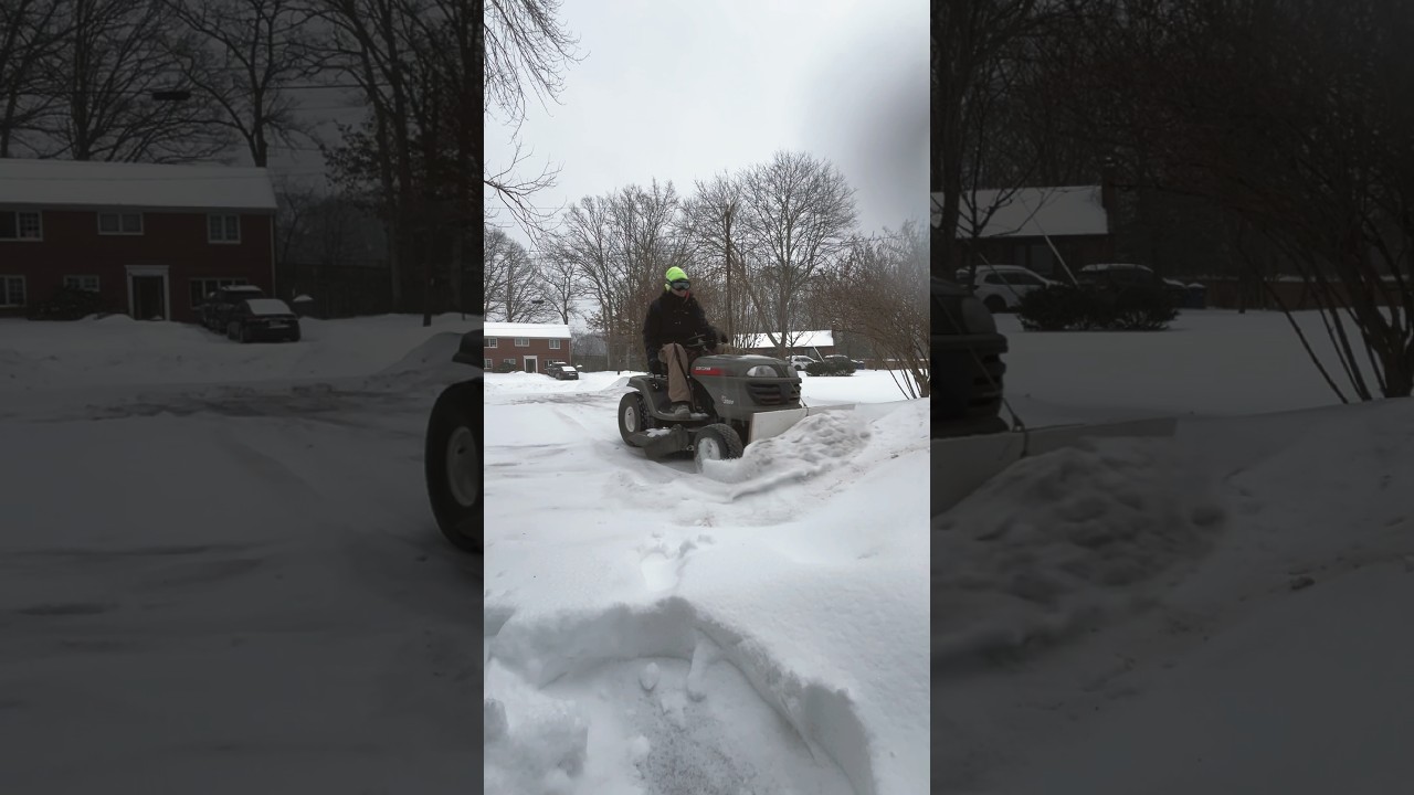 Wood Snow Plow 😂 plowing deep snow #diy #snowremoval