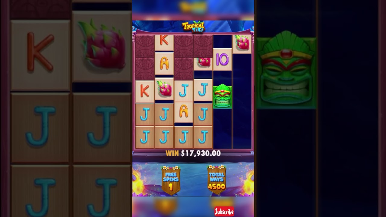 BIG WIN 🤑                 (TROPICAL TIKI)       #gambling #slot #win #money #shorts