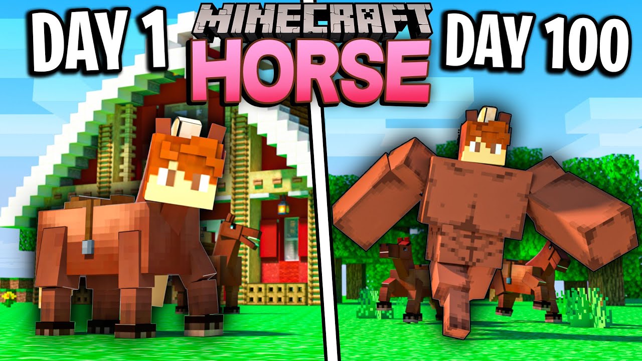I Survived 100 Days as a HORSE in Minecraft